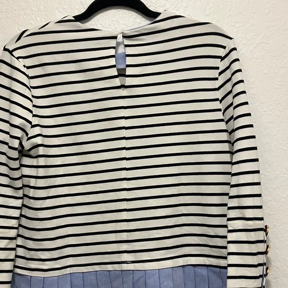 English Factory Striped Long Sleeve Top with Blue Hem - Picture 12 of 12